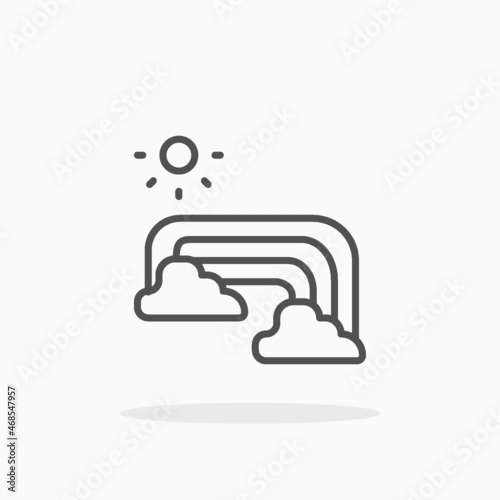 Rainbow icon. Editable Stroke and pixel perfect. Outline style. Vector illustration. Enjoy this icon for your project.