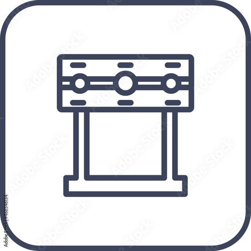 Pillory Line Round Corner Vector Icon Design