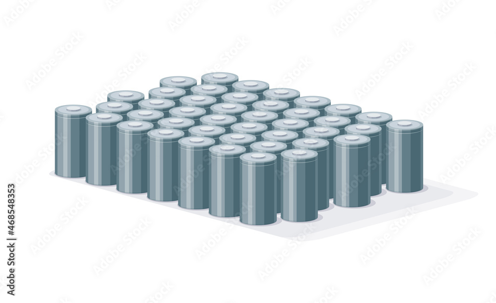 Battery cell pack with type 4680 tabless cells. Rechargeable li-ion ...