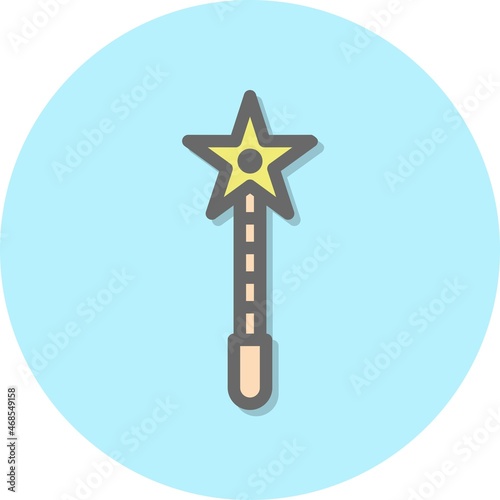  Morning star Line Filled Circle Vector Icon Design