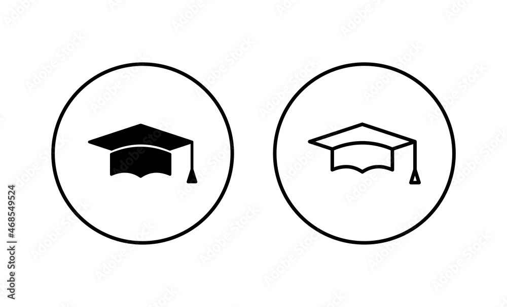 Education icon set. Graduation cap sign and symbol. Graduate. Students cap Education icon set. Graduation cap sign and symbol. Graduate. Students cap