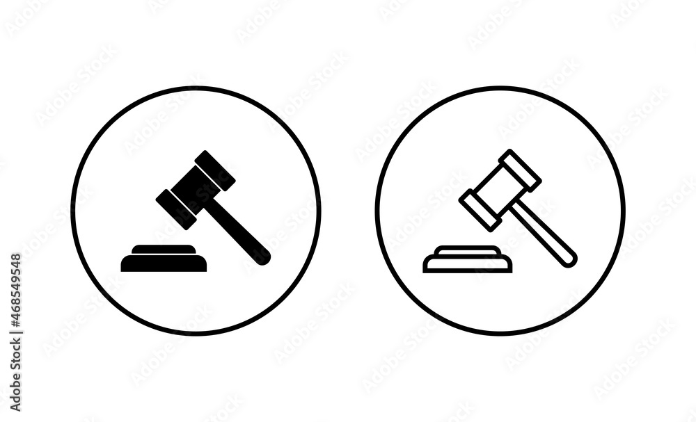 Gavel icons set. judge gavel sign and symbol. law icon. auction hammer Gavel icons set. judge gavel sign and symbol. law icon. auction hammer