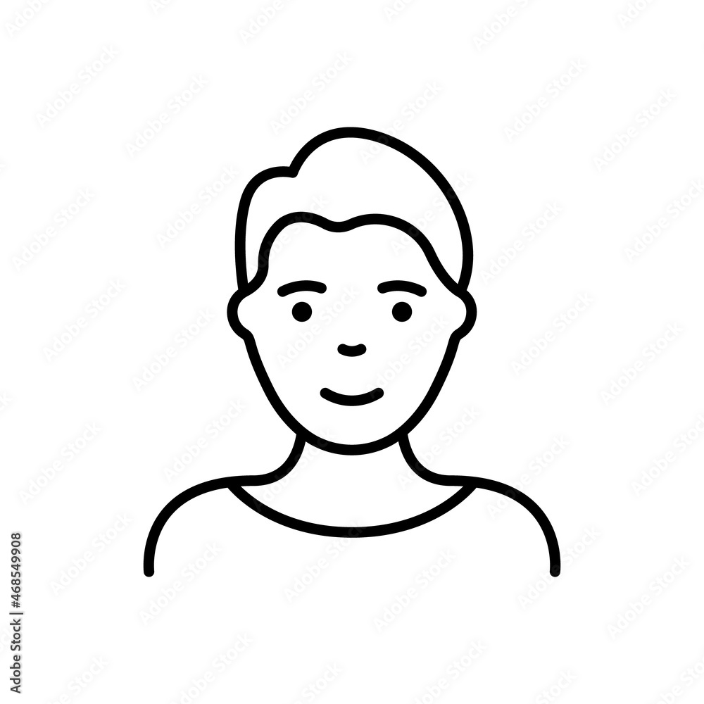 Handsome Man, Gentleman, Male Line Icon. Young Boy Portrait Linear Pictogram. Cute Male Face Avatar for User Profile Outline Icon. Editable Stroke. Isolated Vector Illustration Handsome Man, Gentleman, Male Line Icon. Young Boy Portrait Linear Pictogram. Cute Male Face Avatar for User Profile Outline Icon. Editable Stroke. Isolated Vector Illustration