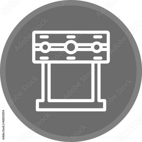 Pillory Grey Circle Line Vector Icon Design