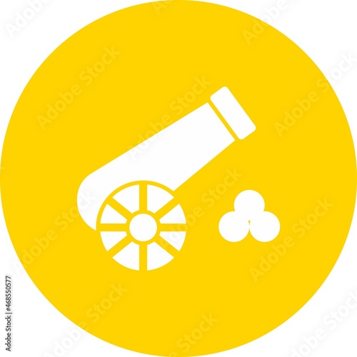 Cannon Glaph Circle Vector Icon Design