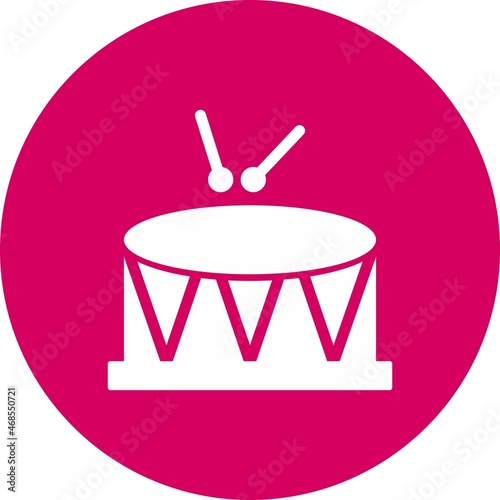 Drum Glaph Circle Vector Icon Design