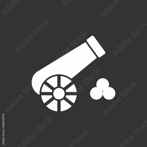 Cannon Glyph Inverted Vector Icon Design