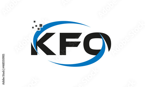 dots or points letter KFO technology logo designs concept vector Template Element photo