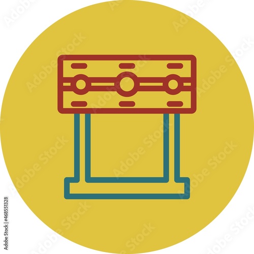 Pillory Line Two Color Vector Icon Design