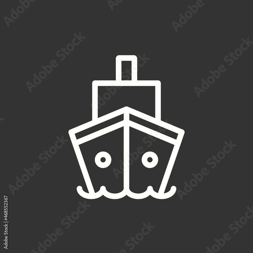 Ship Line Inverted Vector Icon Design