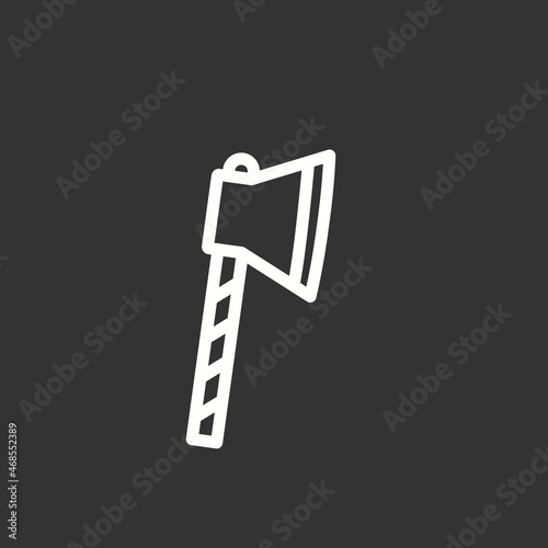 Axe Line Inverted Vector Icon Design