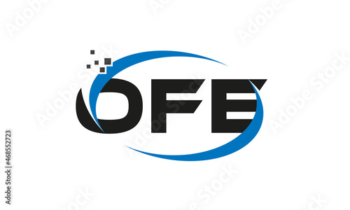 dots or points letter OFE technology logo designs concept vector Template Element