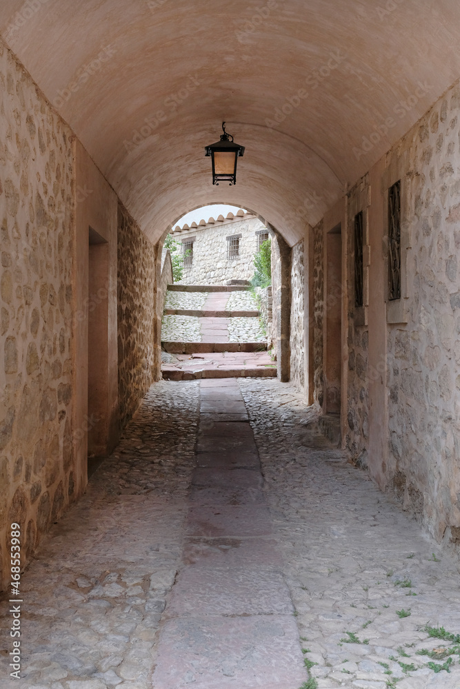 Path in the mountain village of Albarracin, Spain