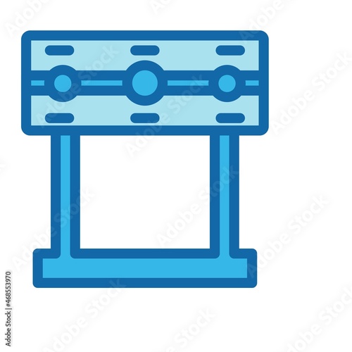 Pillory Line Filled Blue Vector Icon Design