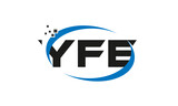 dots or points letter YFE technology logo designs concept vector Template Element