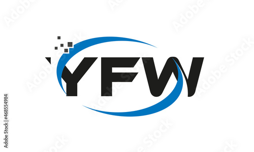 dots or points letter YFW technology logo designs concept vector Template Element