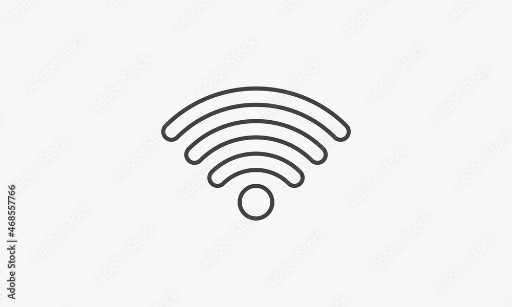 line icon wifi isolated on white background. line icon wifi isolated on white background.