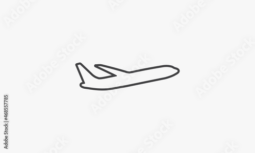 line icon airplane isolated on white background.