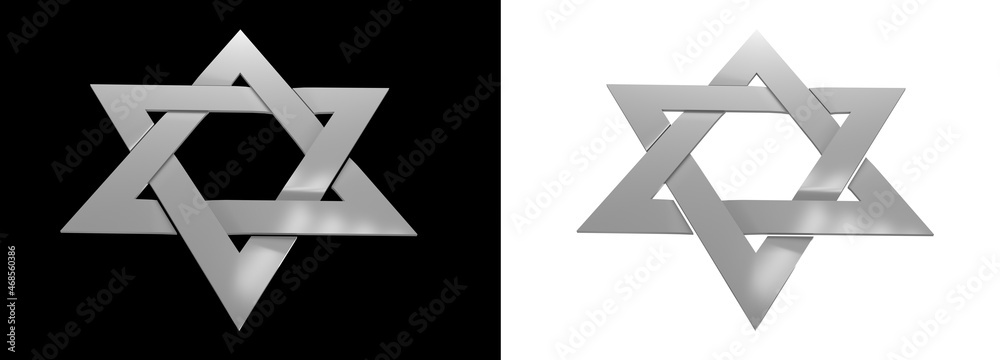 white star of david symbol isolated. computer generated object 3D rendering white star of david symbol isolated. computer generated object 3D rendering