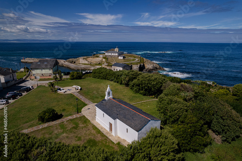 Aerial view of Tapia de Casariego and its incredible lighthouse, Asturias, Spain.
