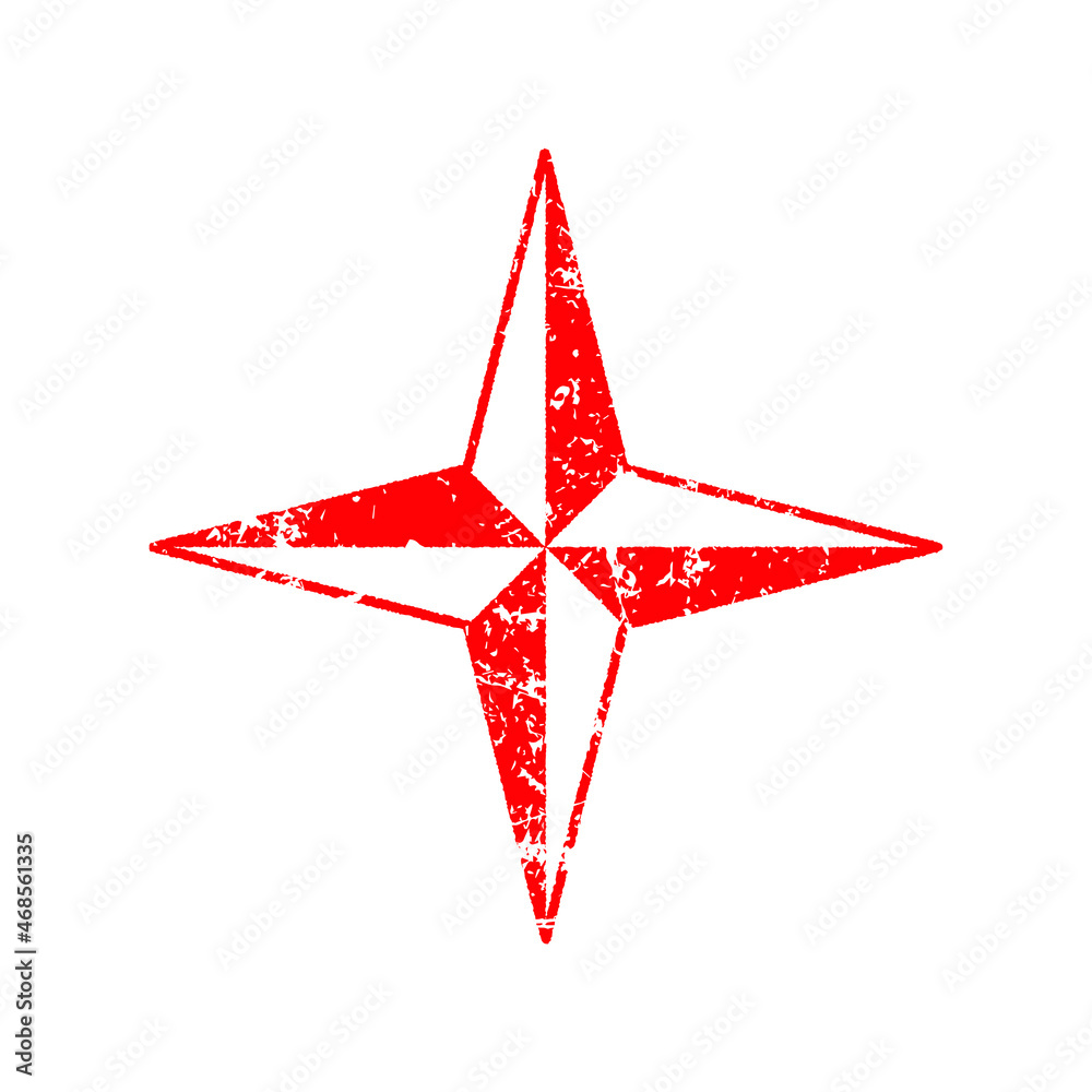 North star compass icon shape symbol. Nautical navigation logo sign