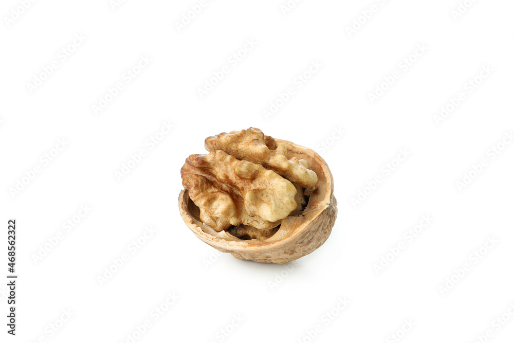 Walnut isolated on white background, close up