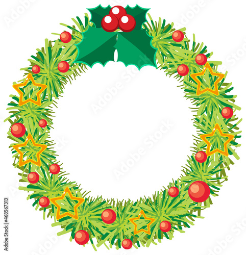 Fototapeta Naklejka Na Ścianę i Meble -  Christmas wreath decor isolated