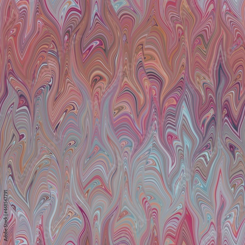 Seamless combed conch effect Turkish ebru marble surface pattern design for print. High quality illustration. Luxurious ancient art form. Wavy liquid fluid marbled book paper antique graphic design.