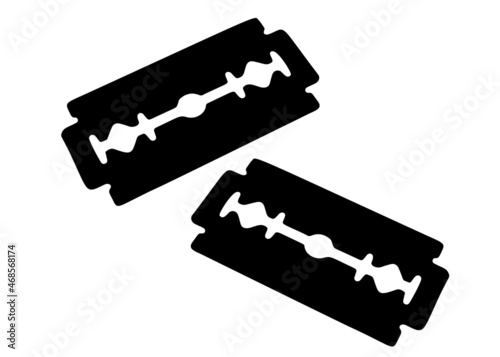 Large razor blade. Vector image.