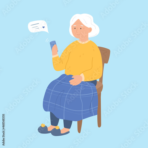 Wallpaper Mural Grandmother and phone Torontodigital.ca