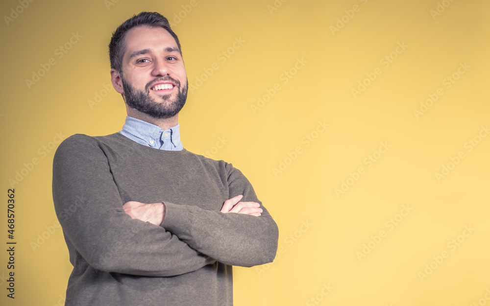Portrait of young handsome businessman standing and smiling Portrait of young handsome businessman standing and smiling