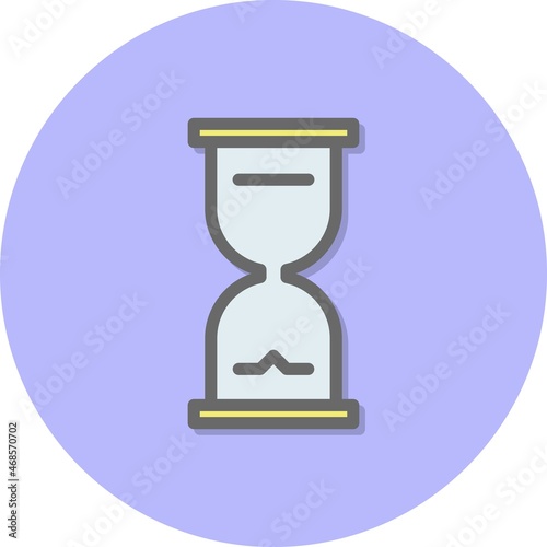 Hourglass Line Filled Circle Vector Icon Design