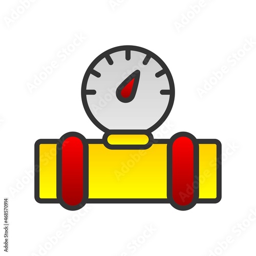 Fuel Guage Filled Gradient Vector Icon Design