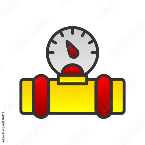 Gas Guage Filled Gradient Vector Icon Design