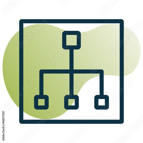 Organization Line Bubble Gradient Vector Icon Design
