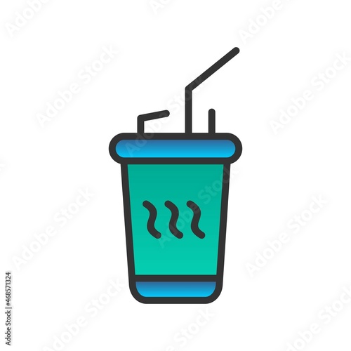 Disposable Tea CUp Filled Gradient Vector Icon Design