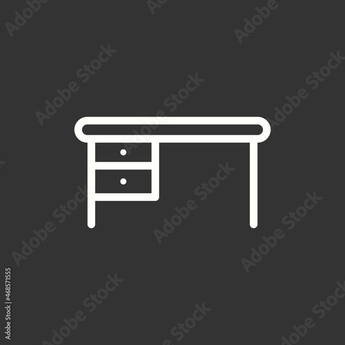 Desk Line Inverted Vector Icon Design