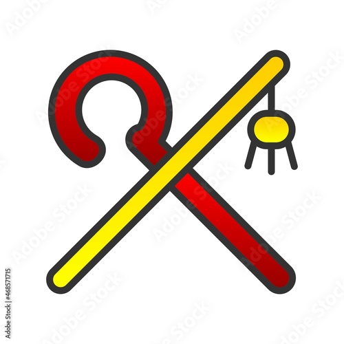Crook  Filled Gradient Vector Icon Design