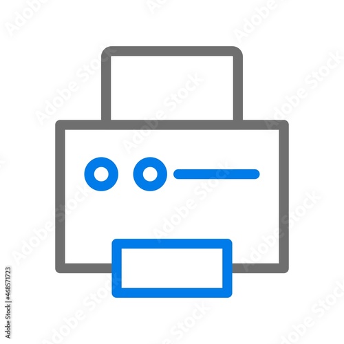 Printer Line Blue Vector Icon Design