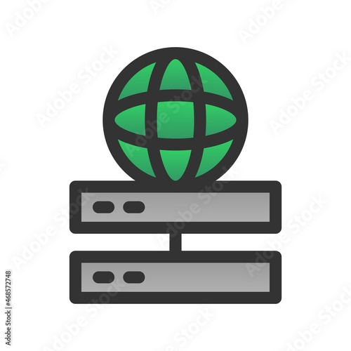 Servers Filled Gradient Vector Icon Design