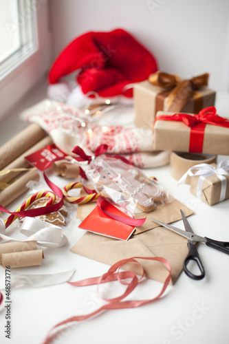 Christmas gifts wrapping mess - mental health issues during holidays season photo