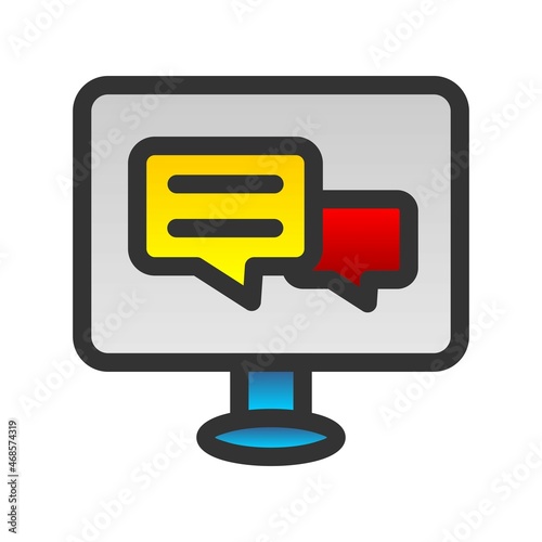 Chat Filled Gradient Vector Icon Design photo