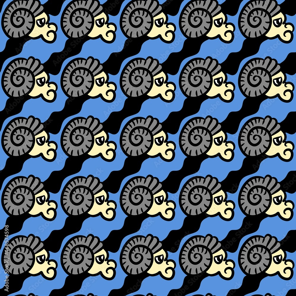 seamless pattern of cute monster cartoon