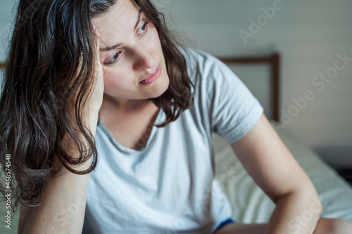 Tableau sur toile Sad, unhappy woman in depression