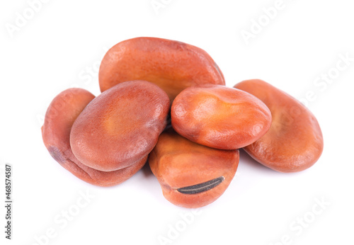 Obraz na plátně Broad beans isolated on white background. Dry fava beans.