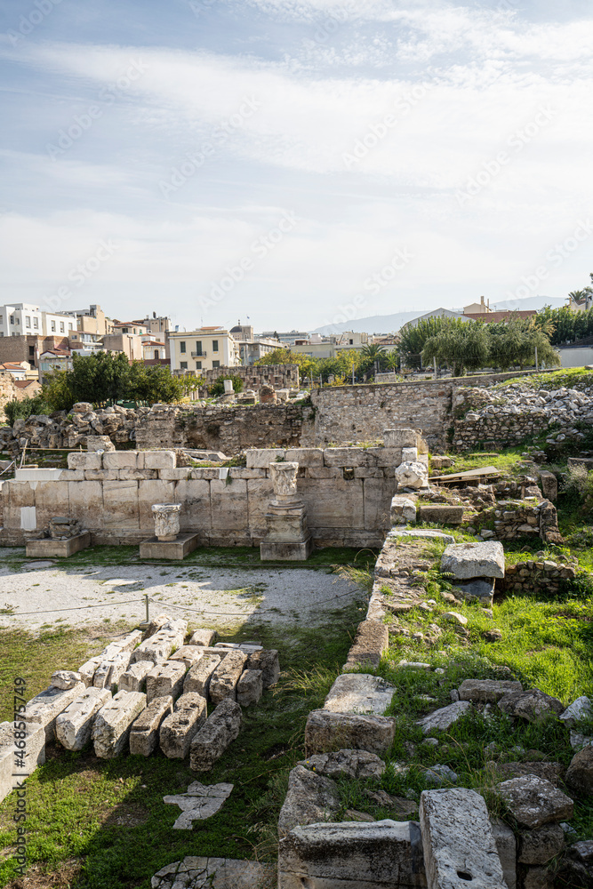 Roman Agora archaeological site in Athens, Greece