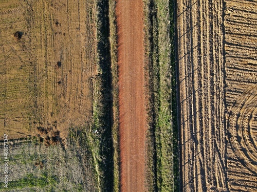 vista aerea de camino rural 