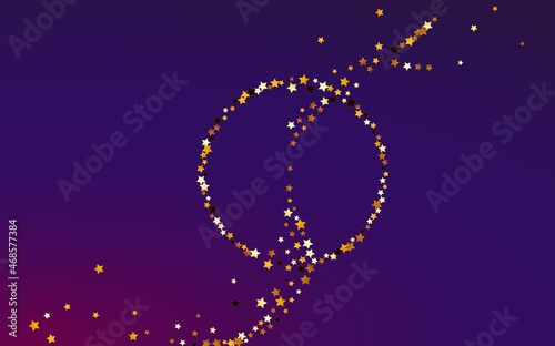 Gold Rain Vector Purple Background. Golden