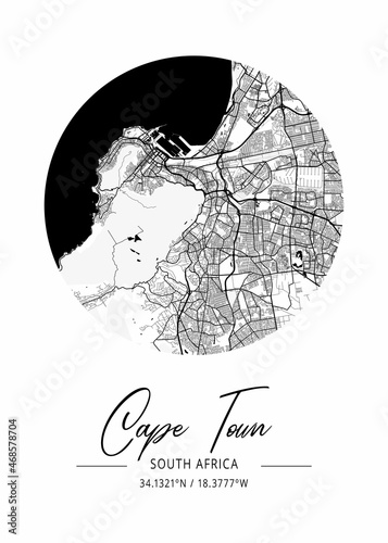 Photography Cape Town - South Africa Black Water City Map