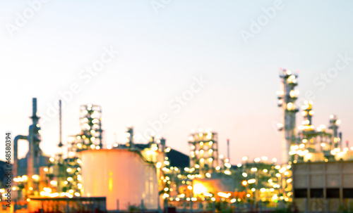 Oil and gas refinery plant or petrochemical industry in blurry photos
